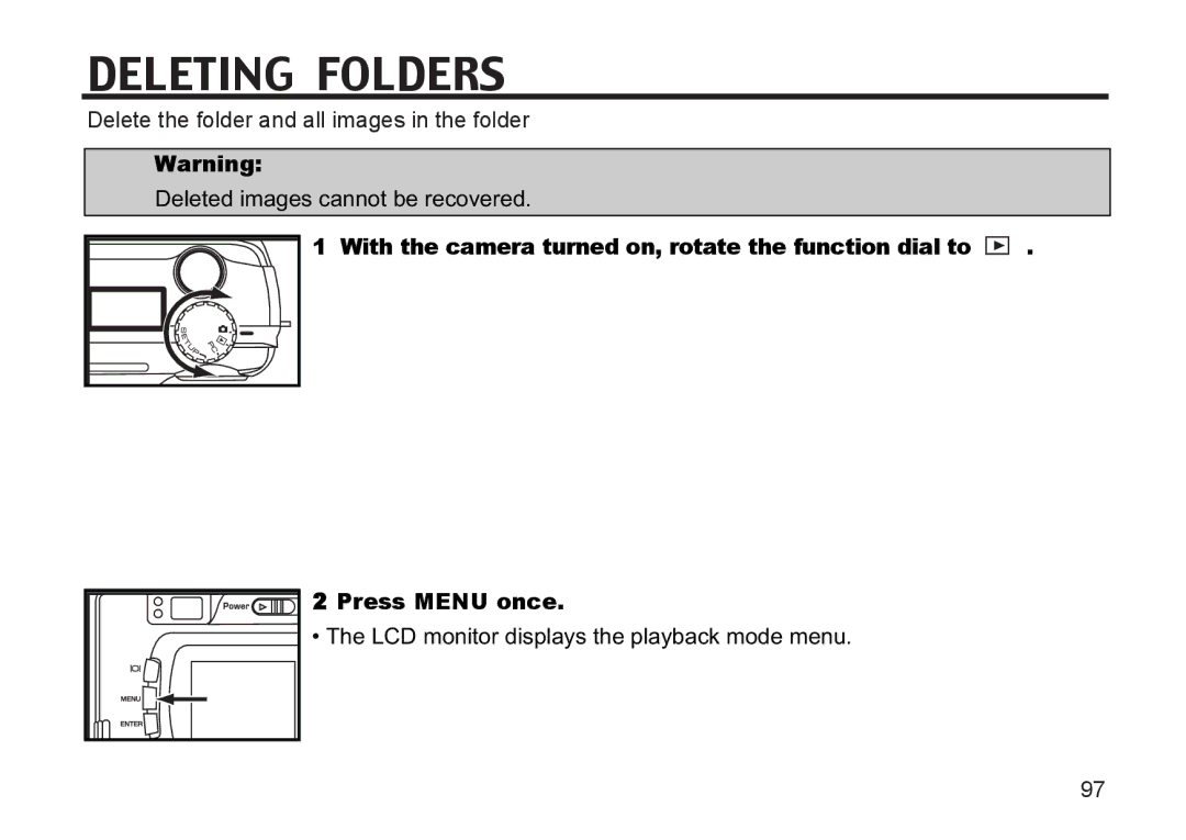 Argus Camera DC3810 manual Deleting Folders 