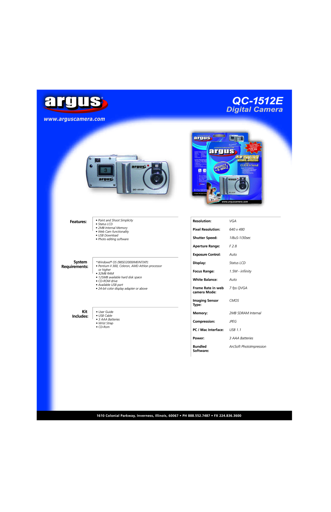 Argus Camera QC-1512E manual 