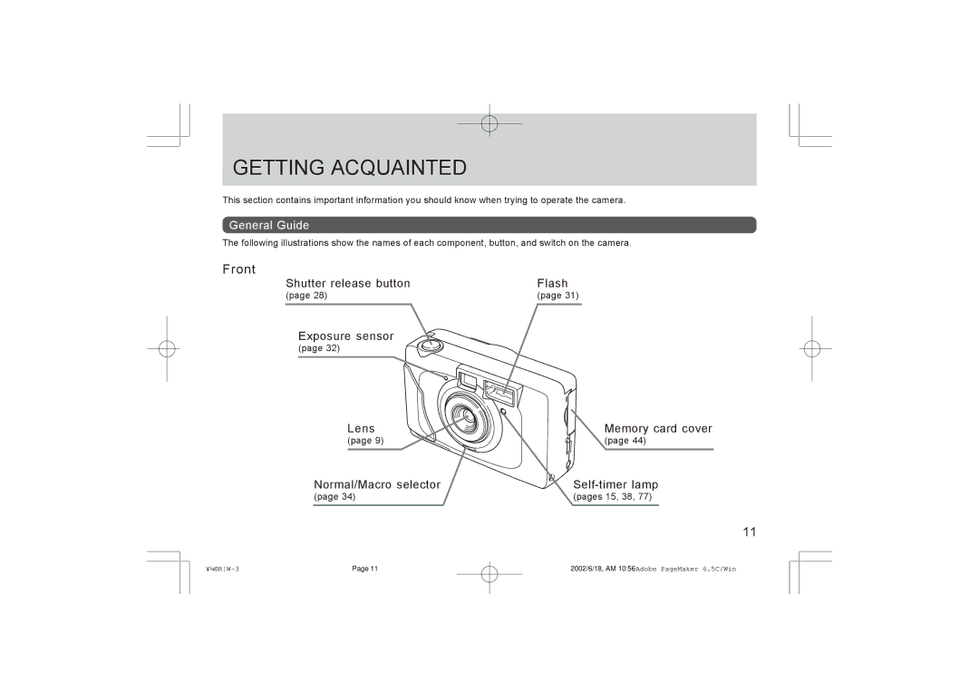 Argus Camera RW-1 manual Getting Acquainted, Front, General Guide 