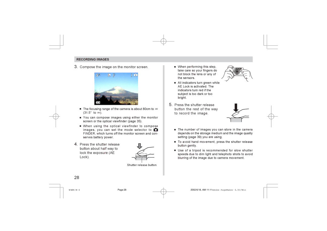 Argus Camera RW-1 manual Compose the image on the monitor screen 