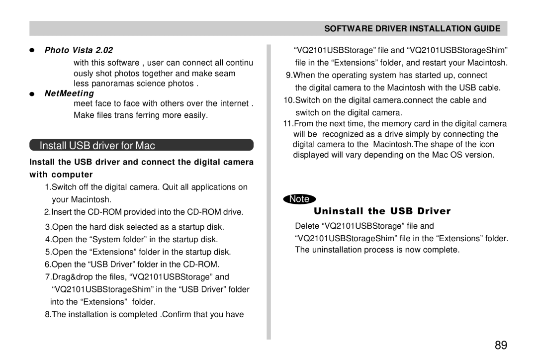 Argus Camera RW-1 manual Install USB driver for Mac 