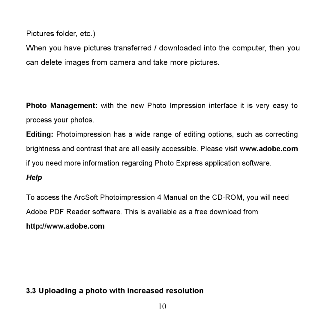 Argus Camera VGA Carabiner Camera manual Help, Uploading a photo with increased resolution 