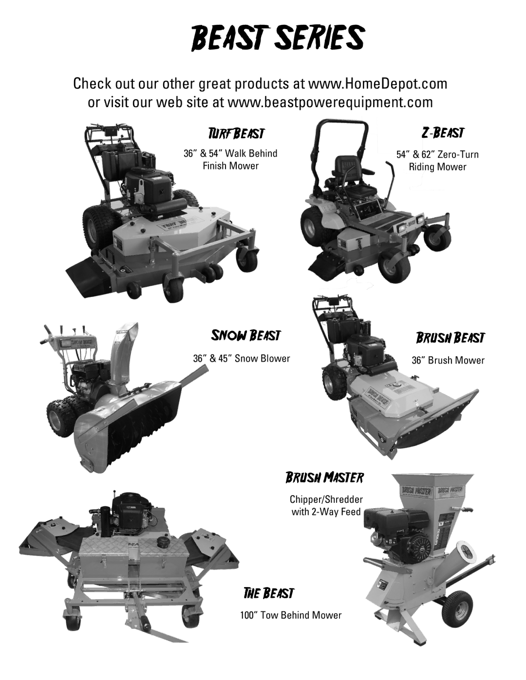 Ariens 45SB, 36SB, 30SB owner manual Beast Series 