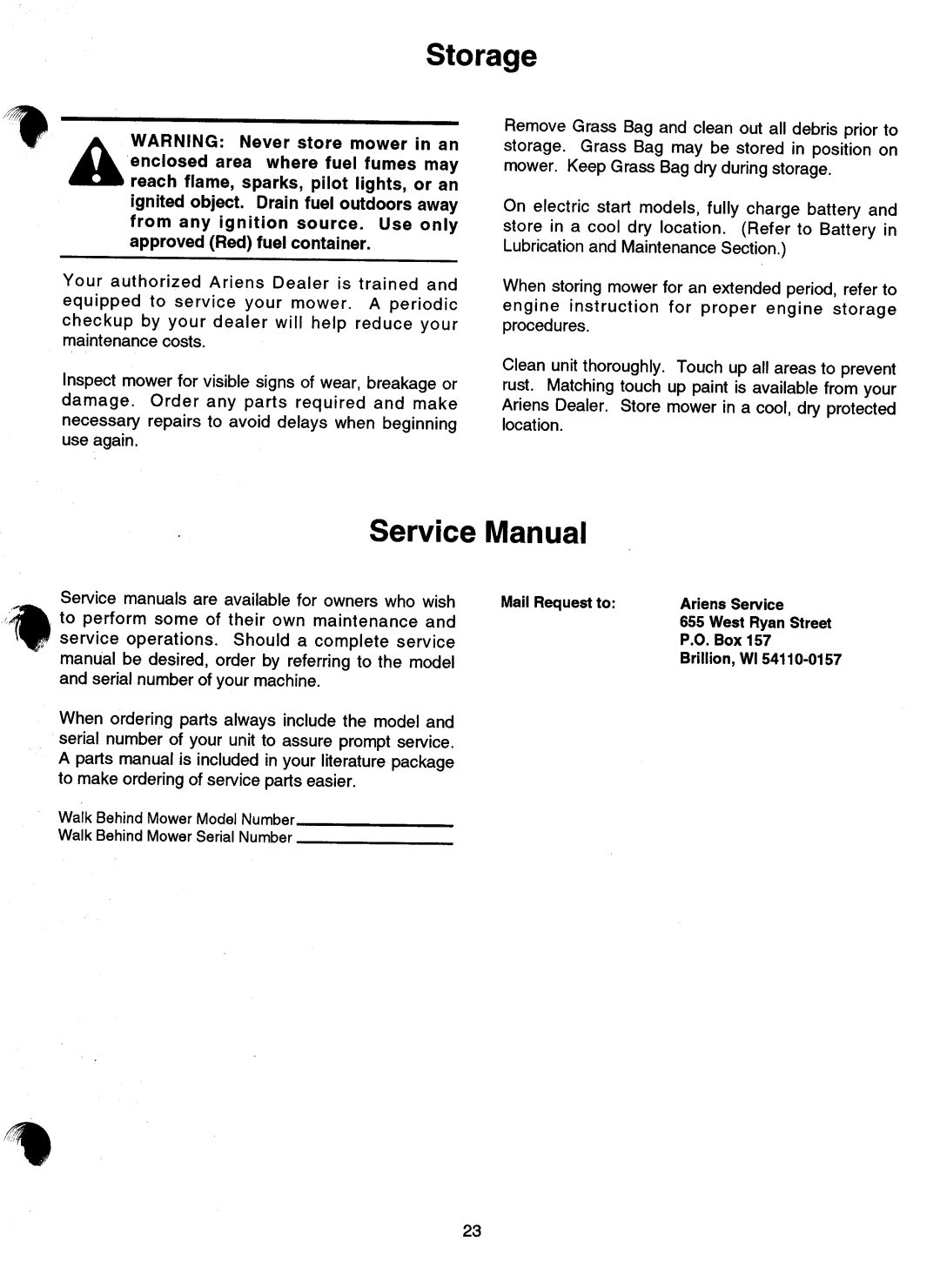 Ariens 911 manual 