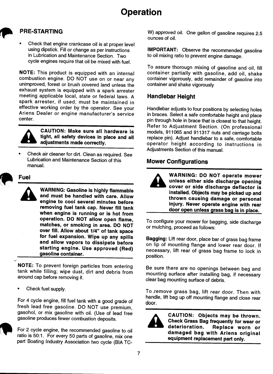 Ariens 911 manual 