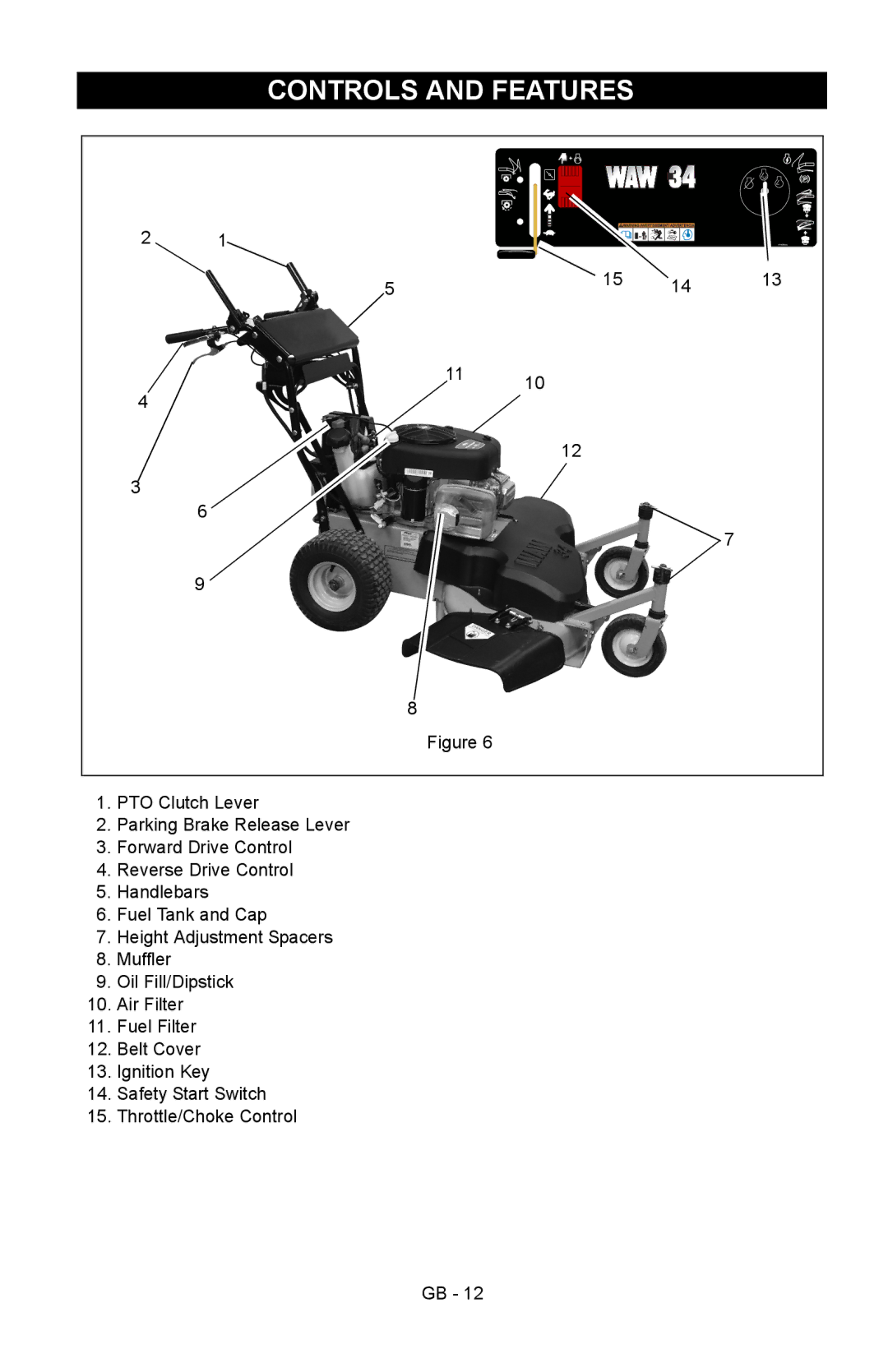 Ariens 911413 warranty Controls and Features 