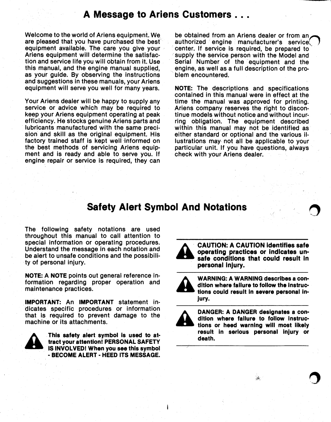 Ariens 912 manual 