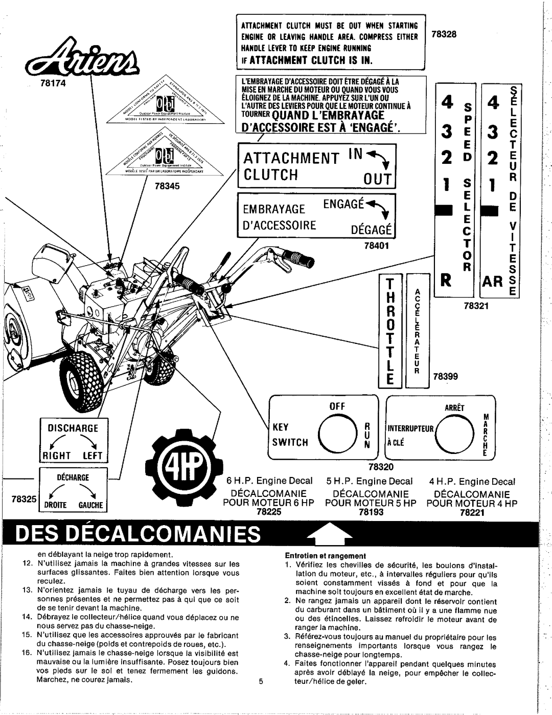 Ariens 922022-000101, 922021-000101, 922020-000101, 922025, 922023-000101, 922019-000101, 922024-000101, 922018 manual 