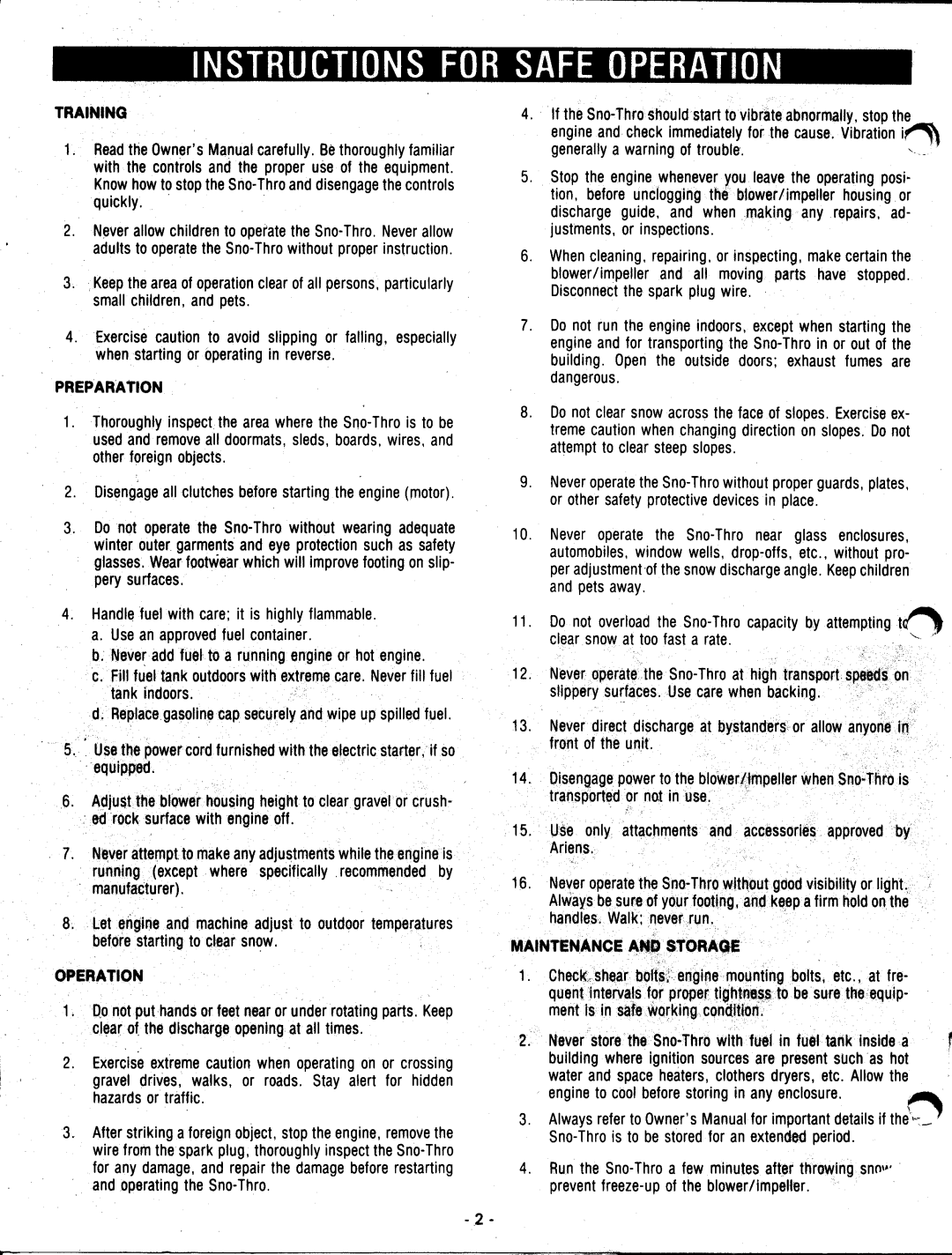 Ariens 924071 manual 