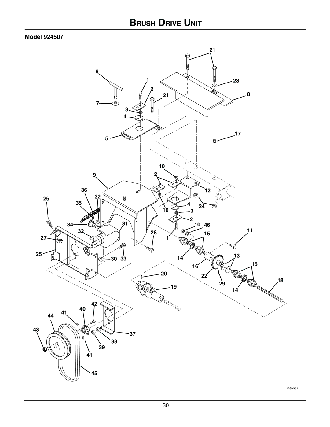 Ariens 924116 - 1028, 924506 - 1336, 924117 - 1024, 924300 - 1024, 924508 - 1128, 924507 - 936, 924505 - 1332 Brush Drive Unit 