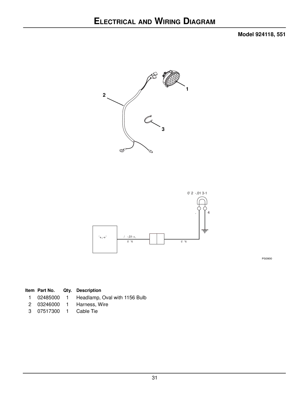 Ariens 924118 - 8524, 924506 - 1336, 924508 - 1128, 924507 - 936, 924505 - 1332 Electrical and Wiring Diagram, Model 924118 