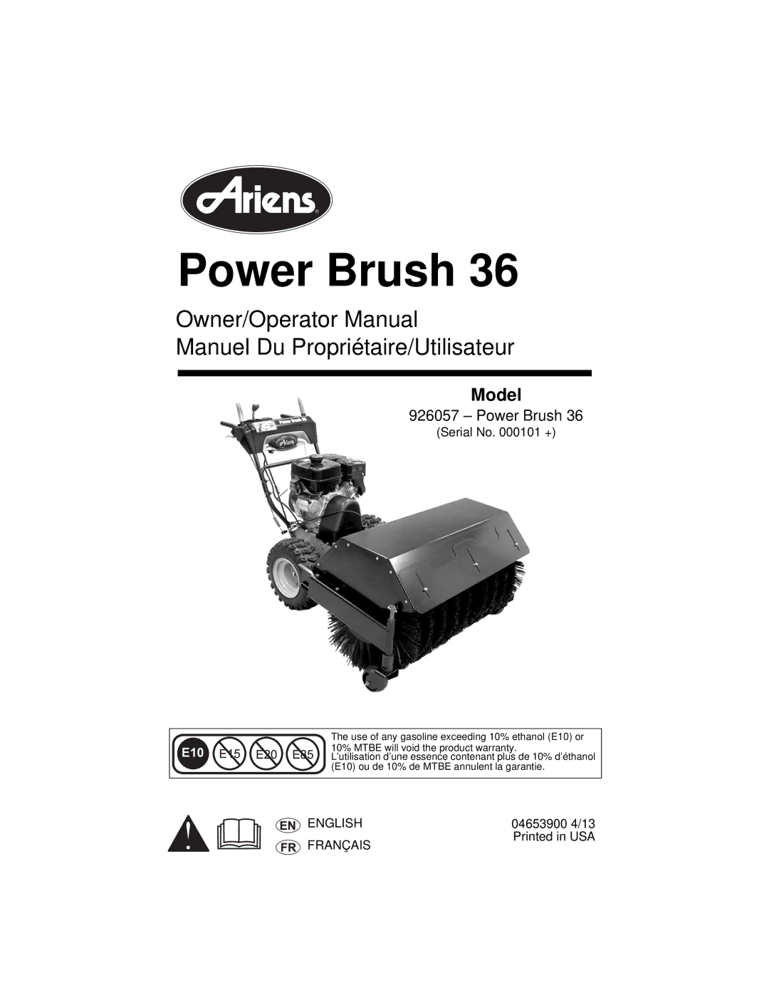 Ariens 926057 warranty Power Brush 