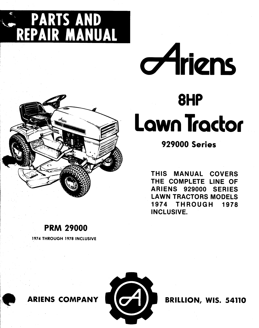 Ariens 929000 manual 
