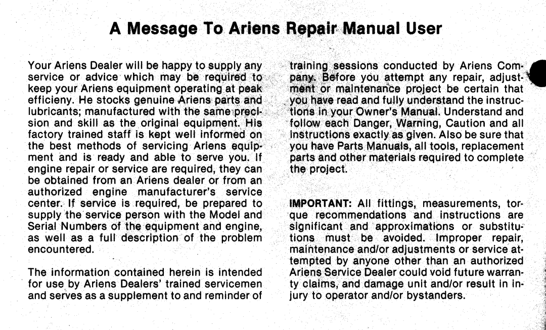Ariens 932 Series manual 