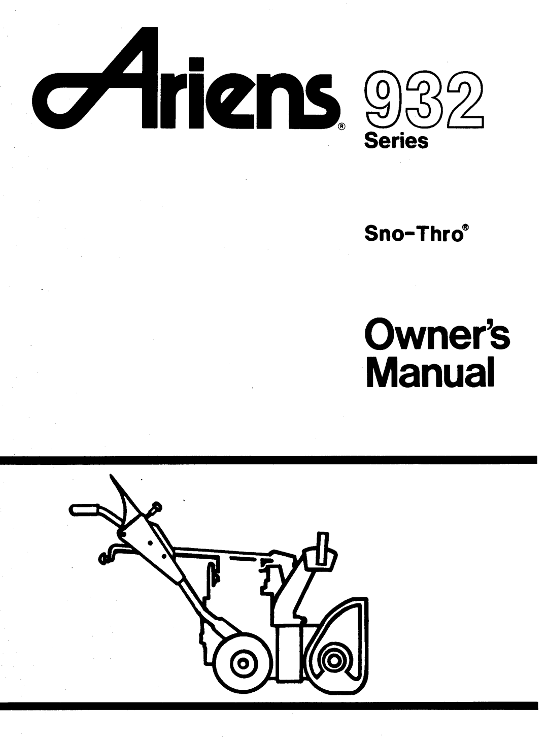 Ariens 932 manual 