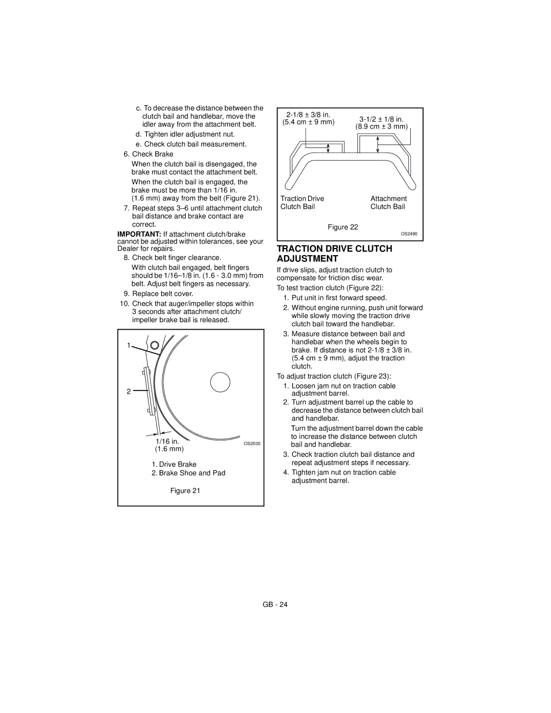 Ariens 932038 - 5520, 932037 - 724, 932039 - 624, 932507 - 520, 932505 - 724, 932508 - 624 Traction Drive Clutch Adjustment 