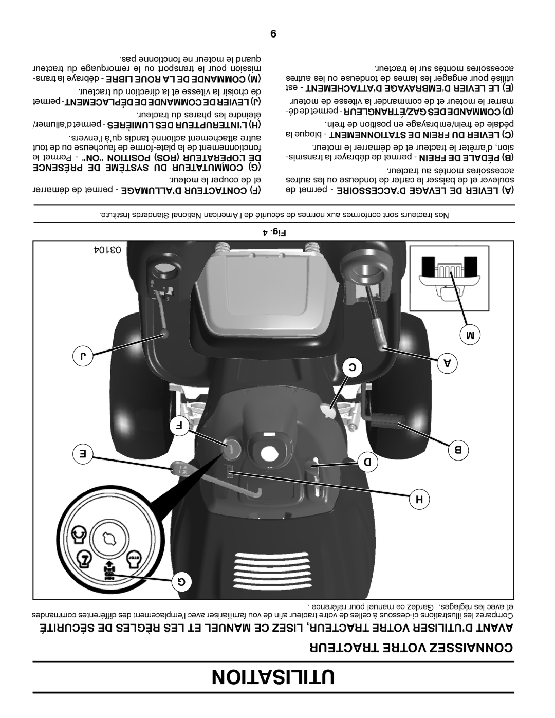 Ariens 935335 42 manual Trans la débraye Libre Roue LA DE Commande M, Est Dattachement Dembrayage Levier LE E 