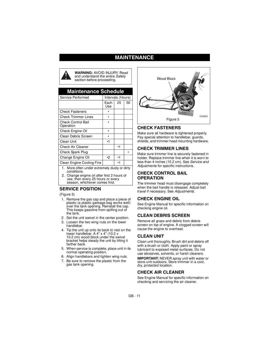 Ariens 946152 manual Maintenance 