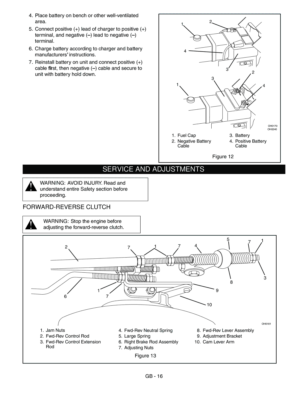 Ariens 985115, 985117, 985119, 985114 manual Service and Adjustments, FORWARD-REVERSE Clutch 