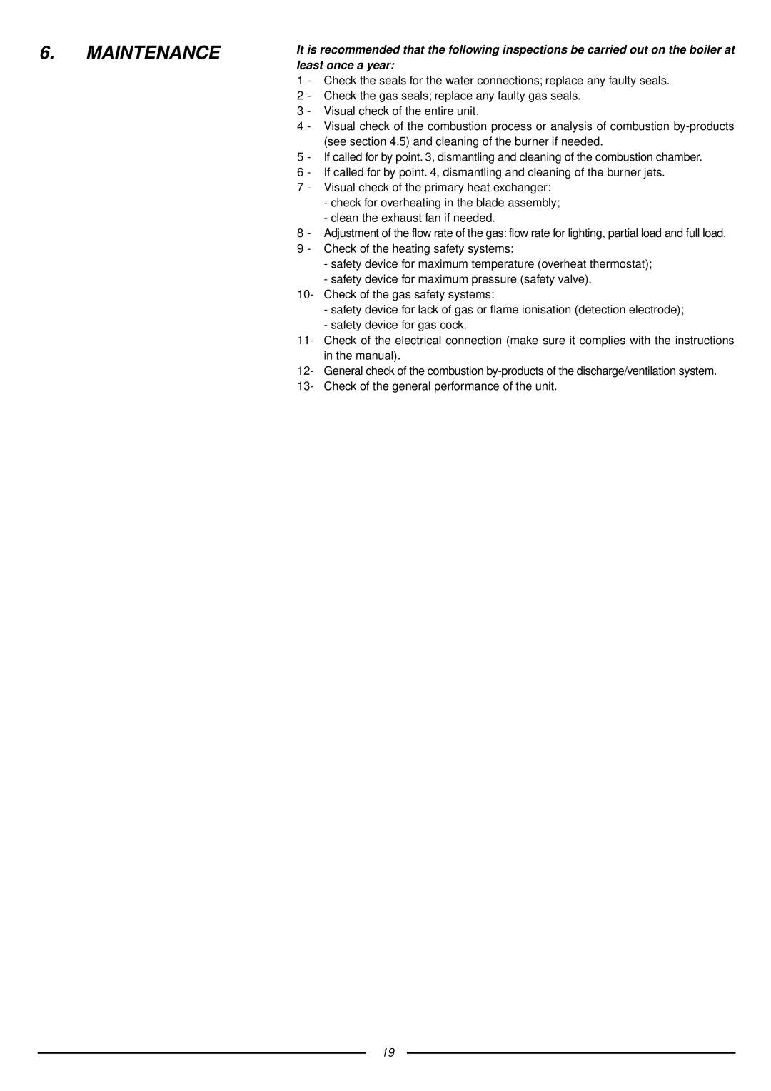 Ariston 41-116-04 installation instructions Maintenance 