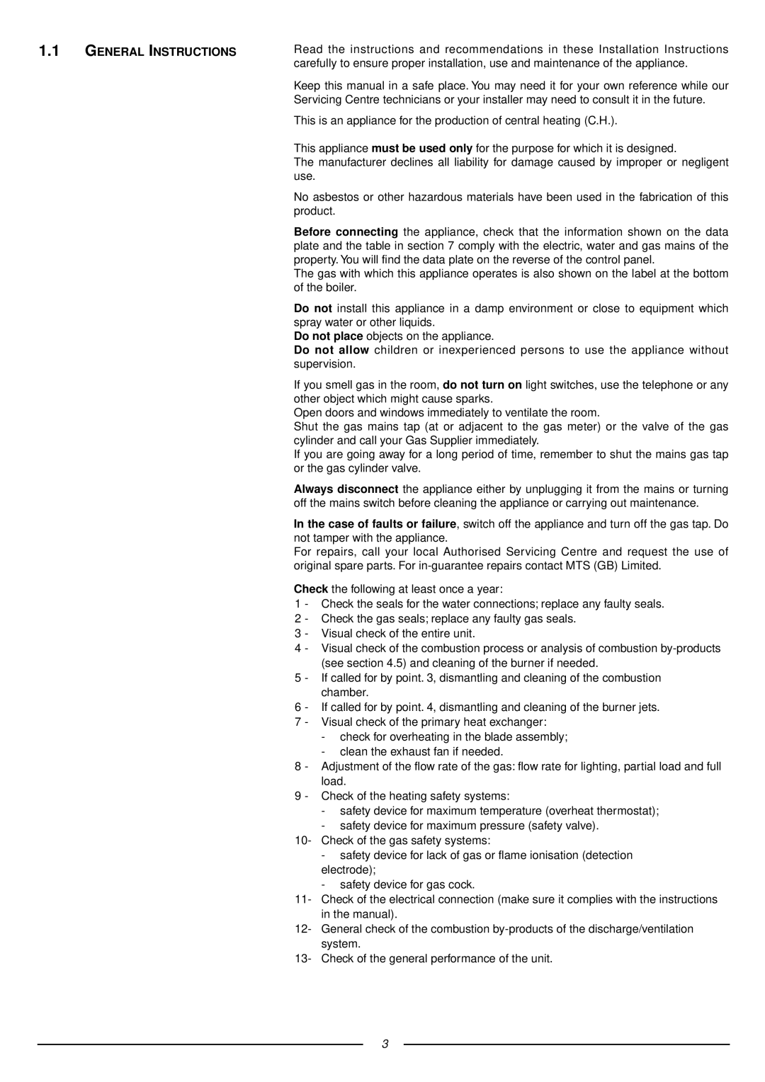 Ariston 41-116-04 installation instructions General Instructions 