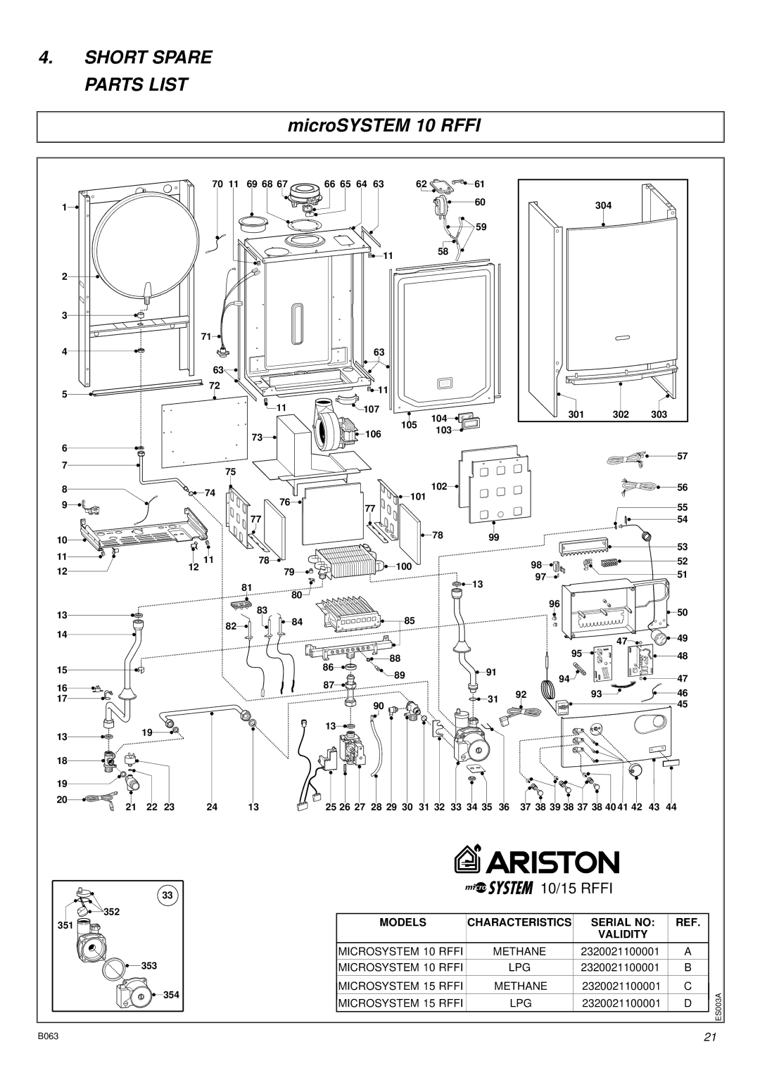 Ariston 41-116-04 installation instructions MicroSYSTEM 10 Rffi 