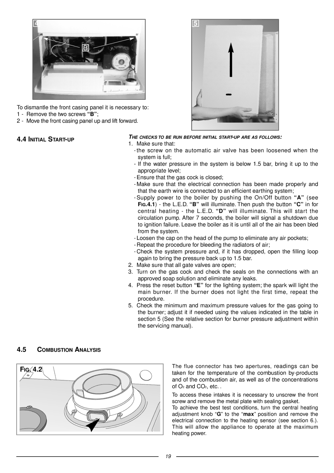 Ariston 41-116-07 installation instructions Combustion Analysis 