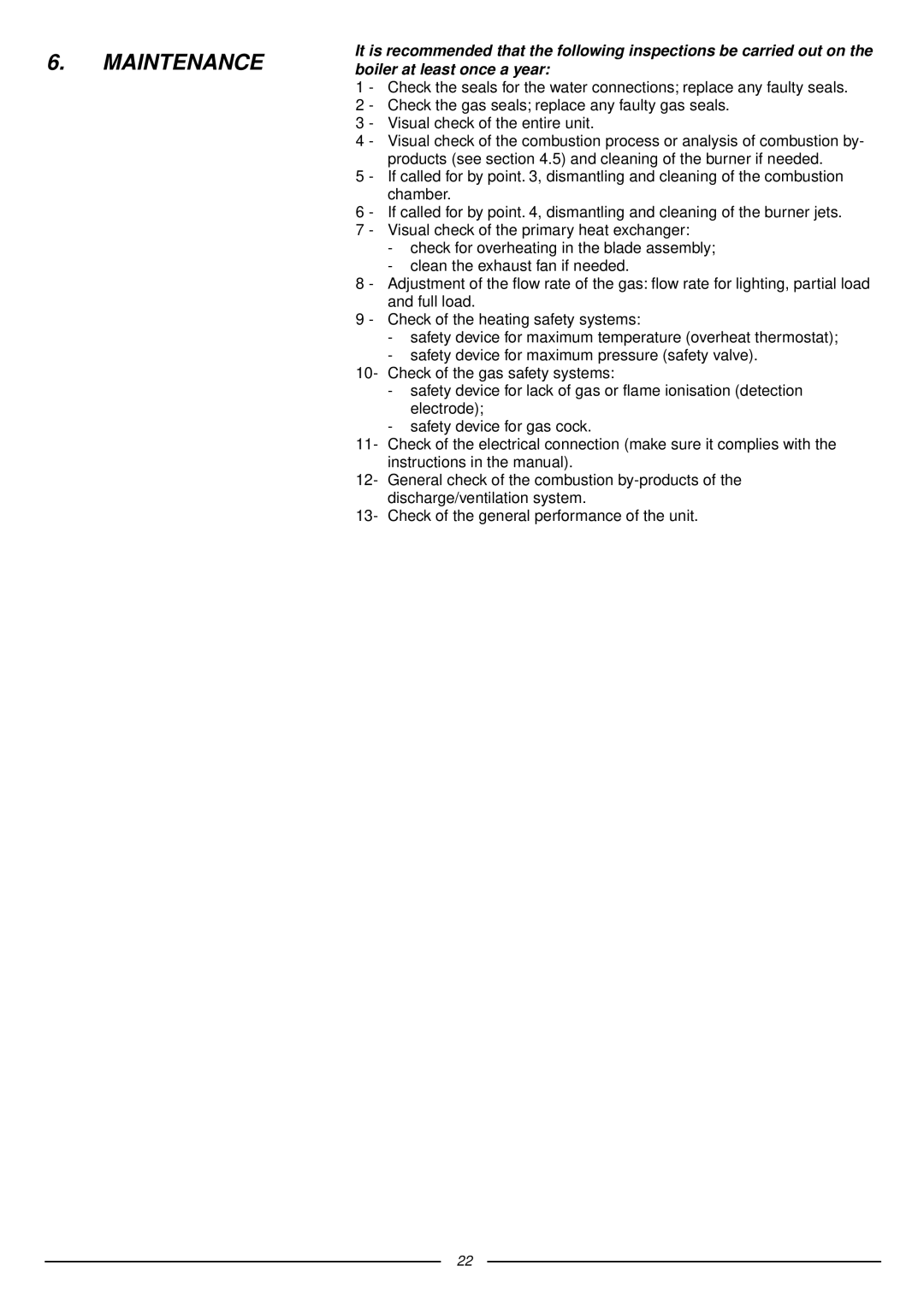 Ariston 41-116-07 installation instructions Maintenance 