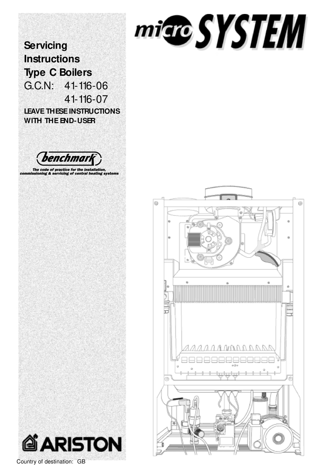 Ariston 41-116-07 installation instructions Servicing Instructions Type C Boilers 