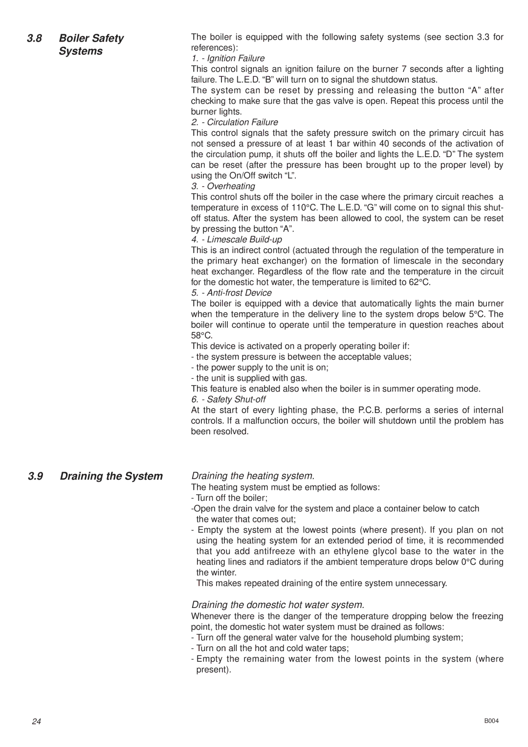 Ariston 47-116-13, 41-116-01, 47-116-08. 47-116-09 installation instructions Boiler Safety Systems 