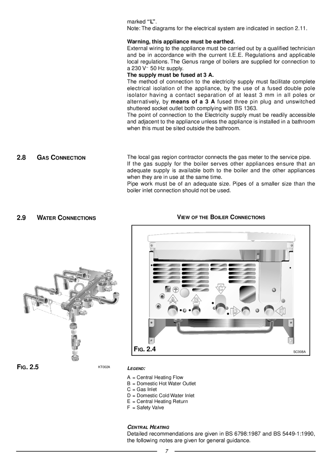 Ariston 47-116-15 installation instructions Supply must be fused at 3 a 