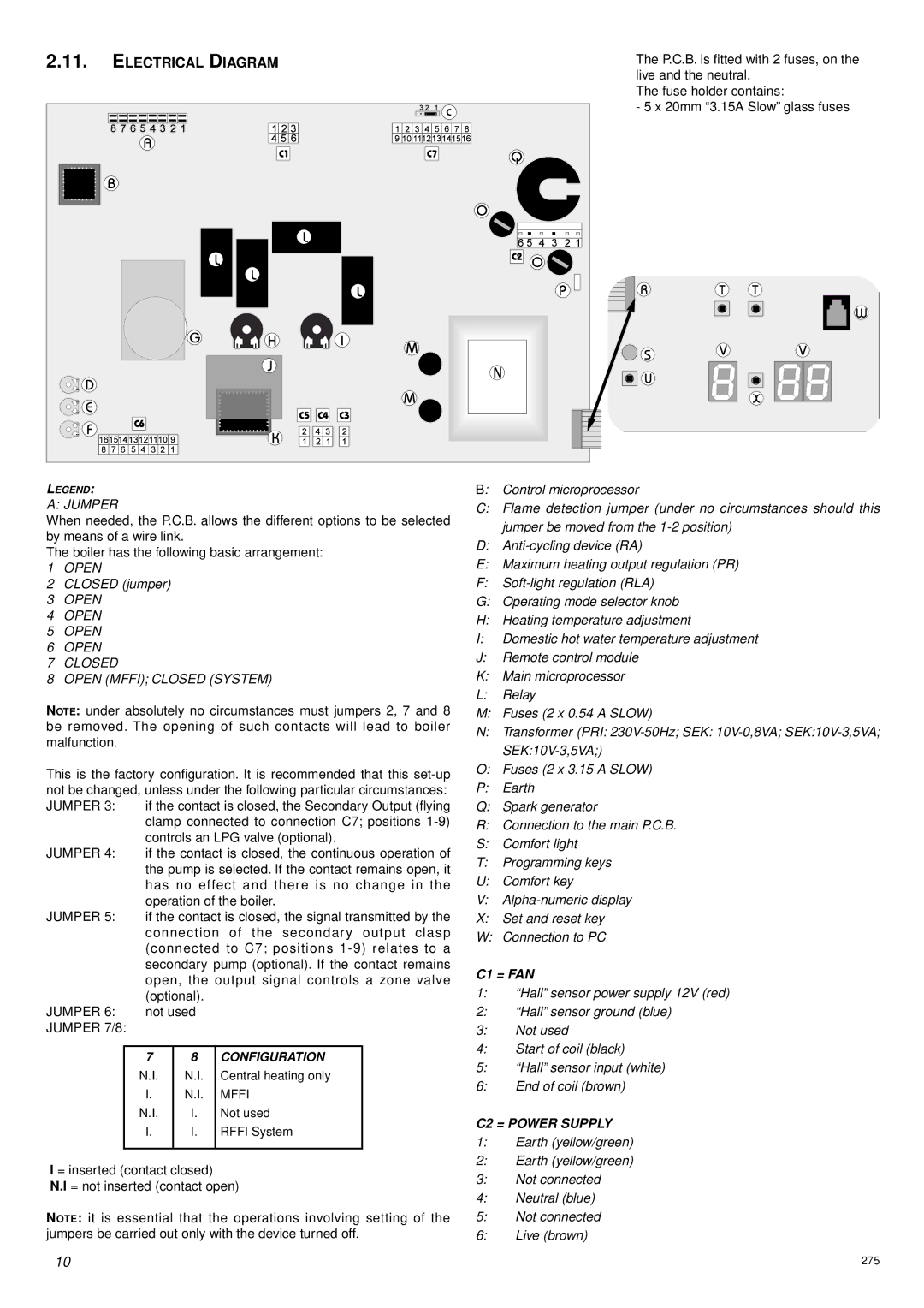 Ariston 47-116-17 installation instructions Electrical Diagram, Jumper 