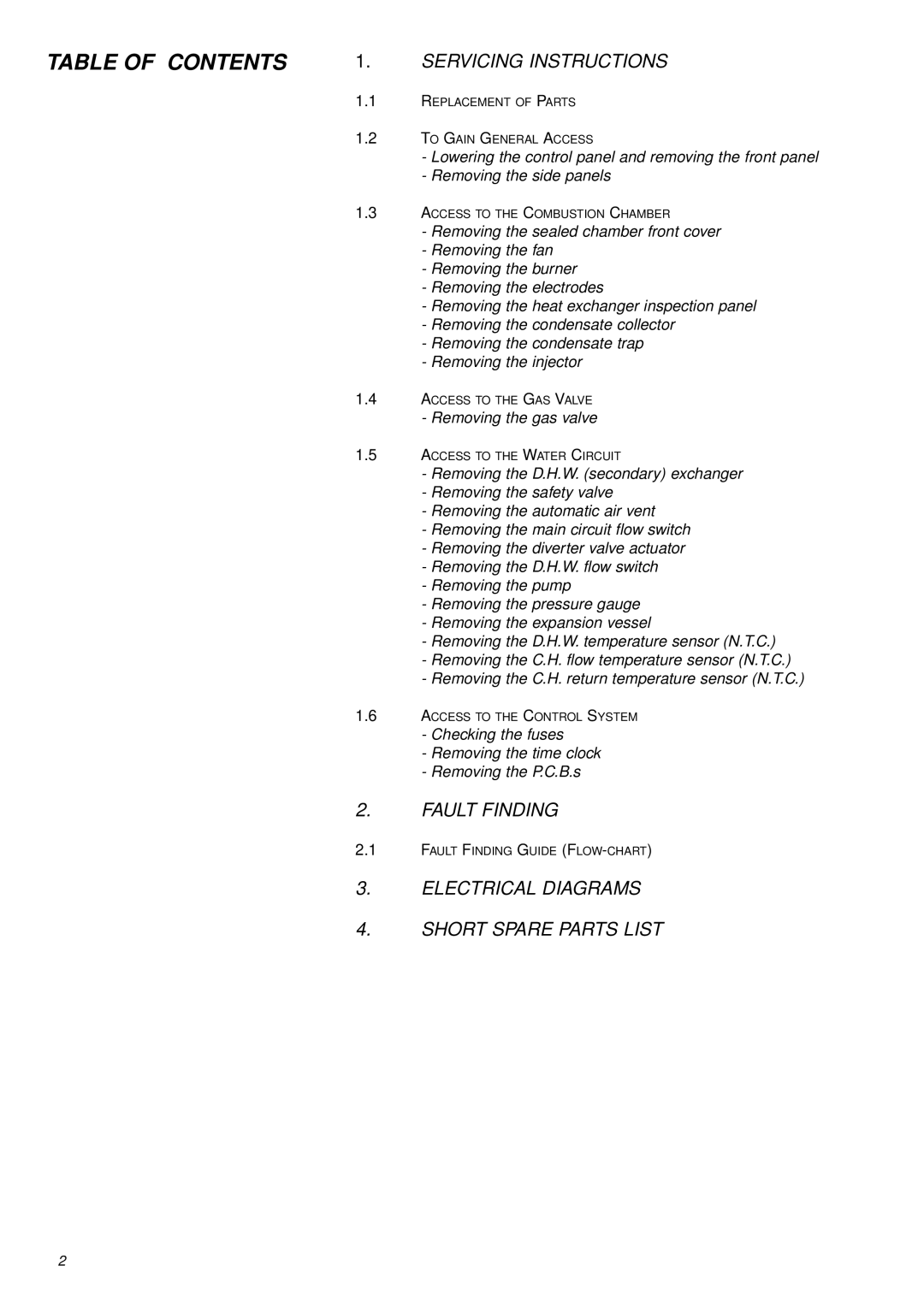 Ariston 47-116-17 installation instructions Fault Finding 