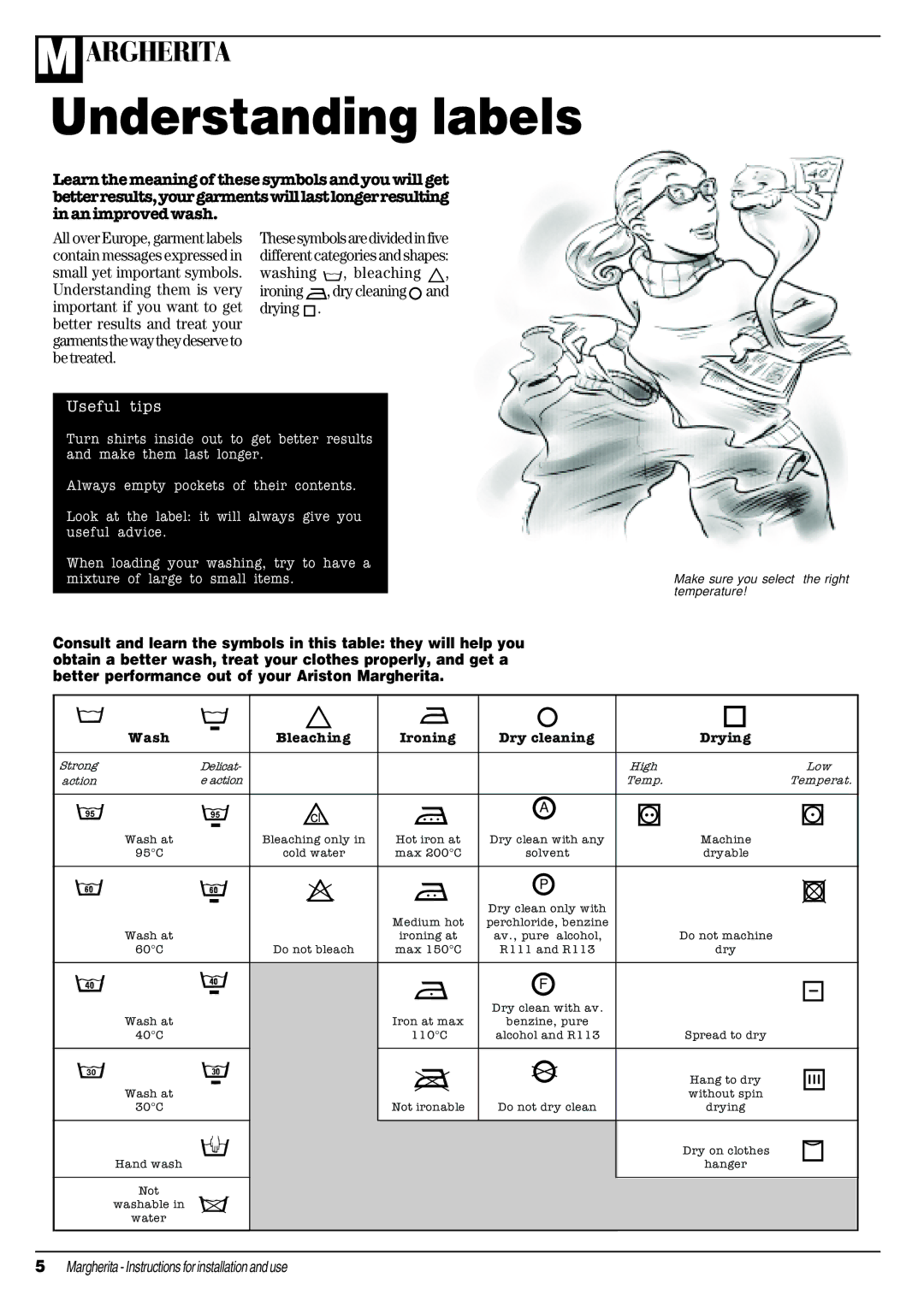 Ariston AIB 14 manual Be treated, Small yet important symbols, Garmentsthewaytheydeserveto 