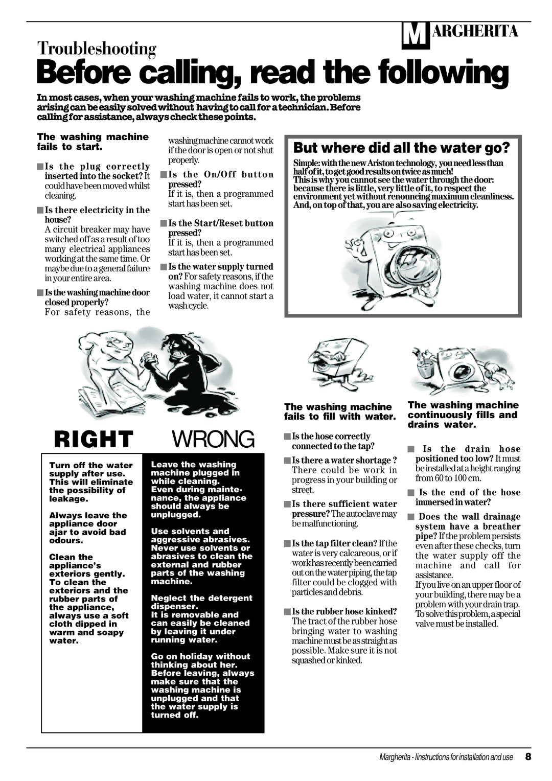 Ariston AIB 14 manual Is there electricity in the house?, For safety reasons, Is the On/Off button pressed? 