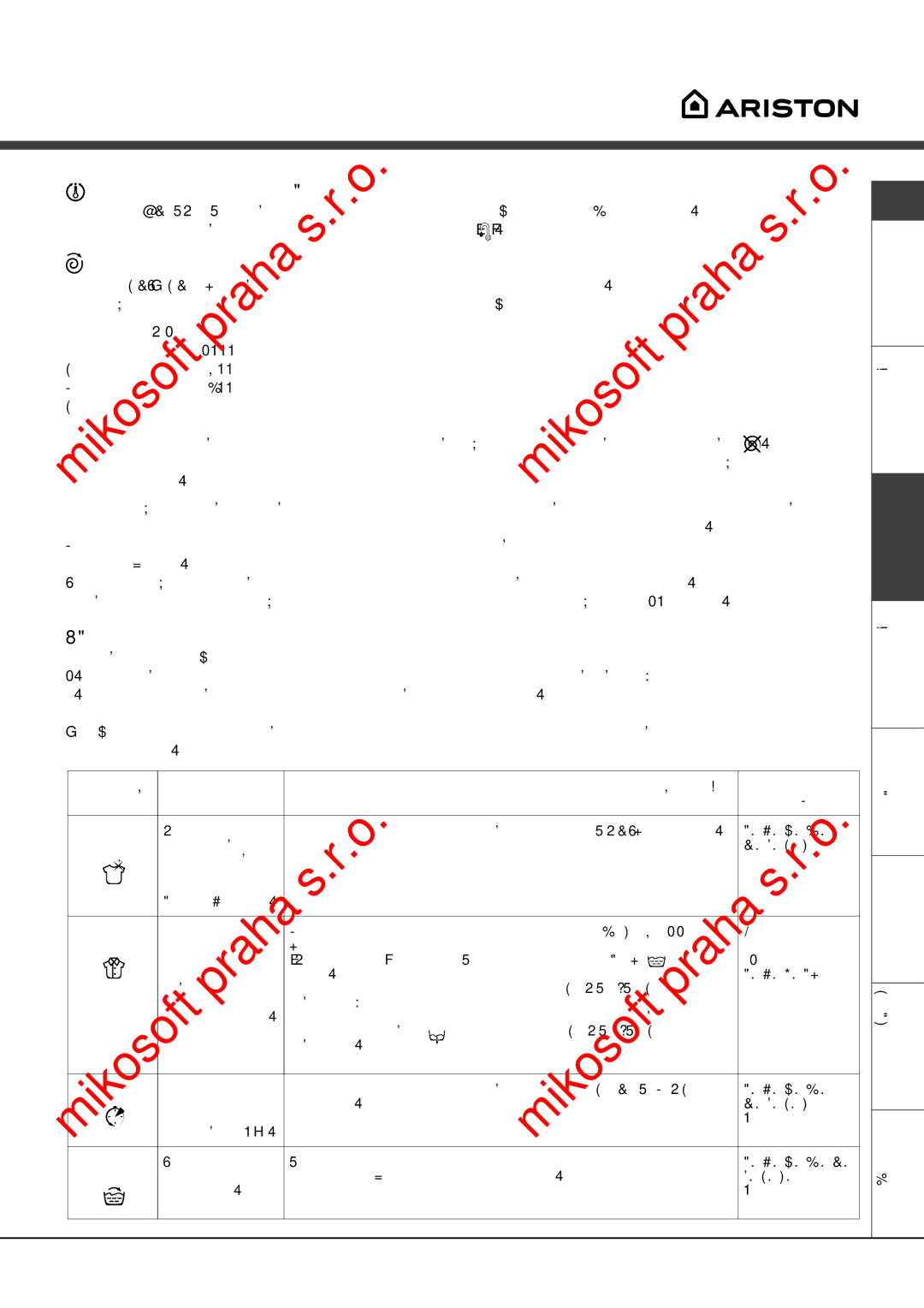 Ariston AQXLAVTL 109 Personalisations, Setting the temperature, Setting the spin speed, Functions, Cottone Praha1000 rpm 