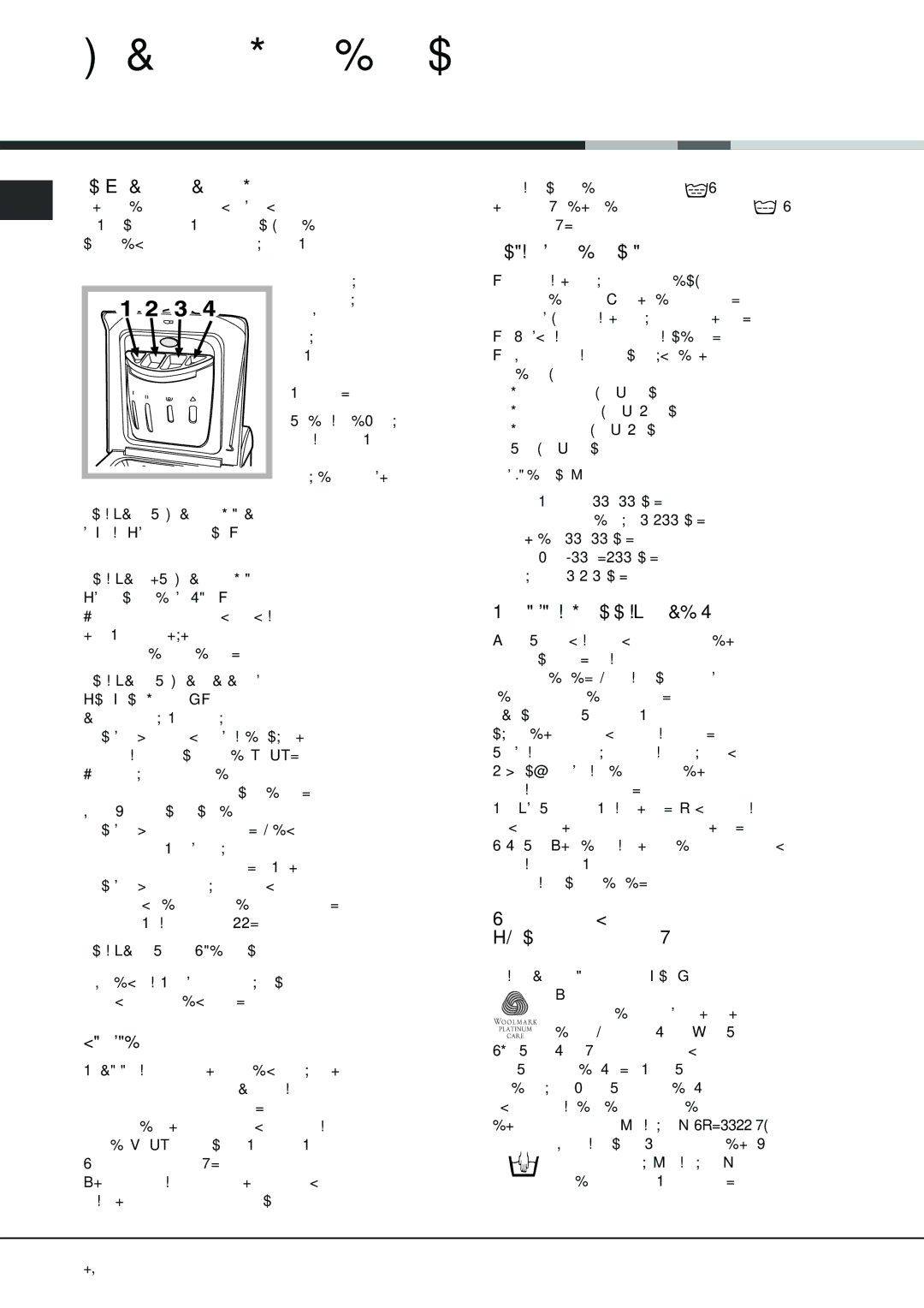 Ariston AVTL 104 manual Œrodki pior¹ce i bielizna, Szufladka na œrodki pior¹ce, Przygotowanie bielizny 