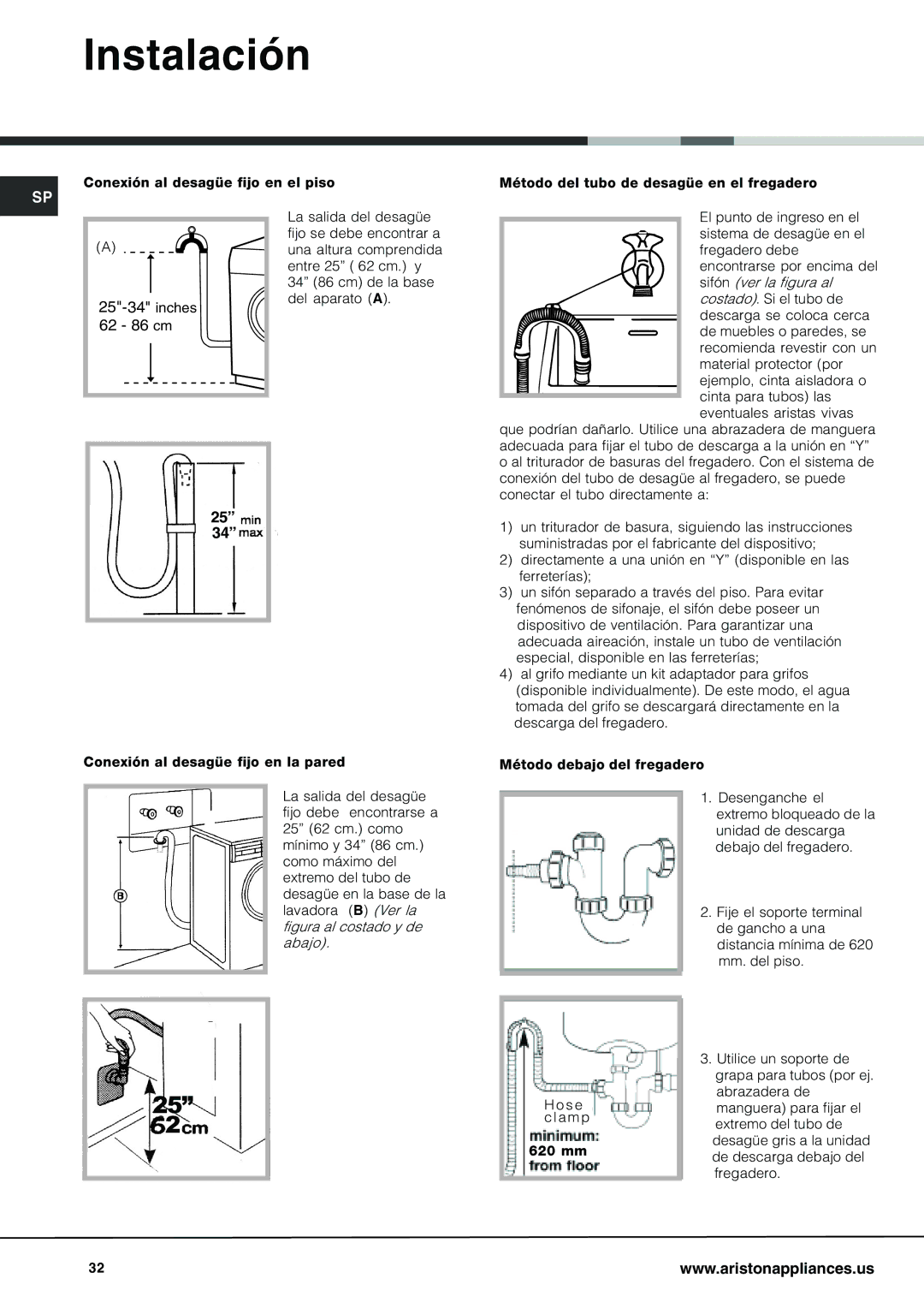 Ariston AW 129 important safety instructions Inches 