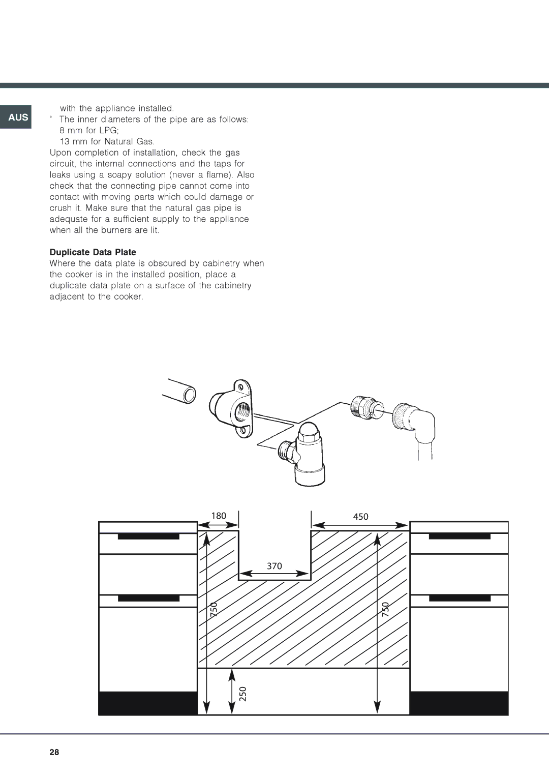 Ariston CX109SV6 installation instructions Duplicate Data Plate 