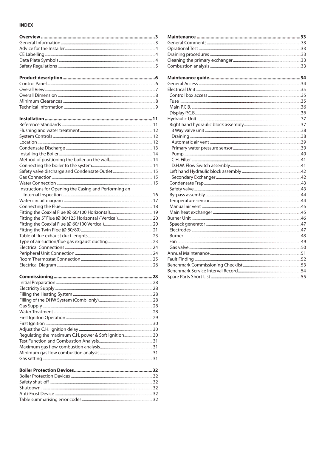 Ariston E-COMBI 24 30 38 manual Overview, Installation, Commissioning, Maintenance guide 