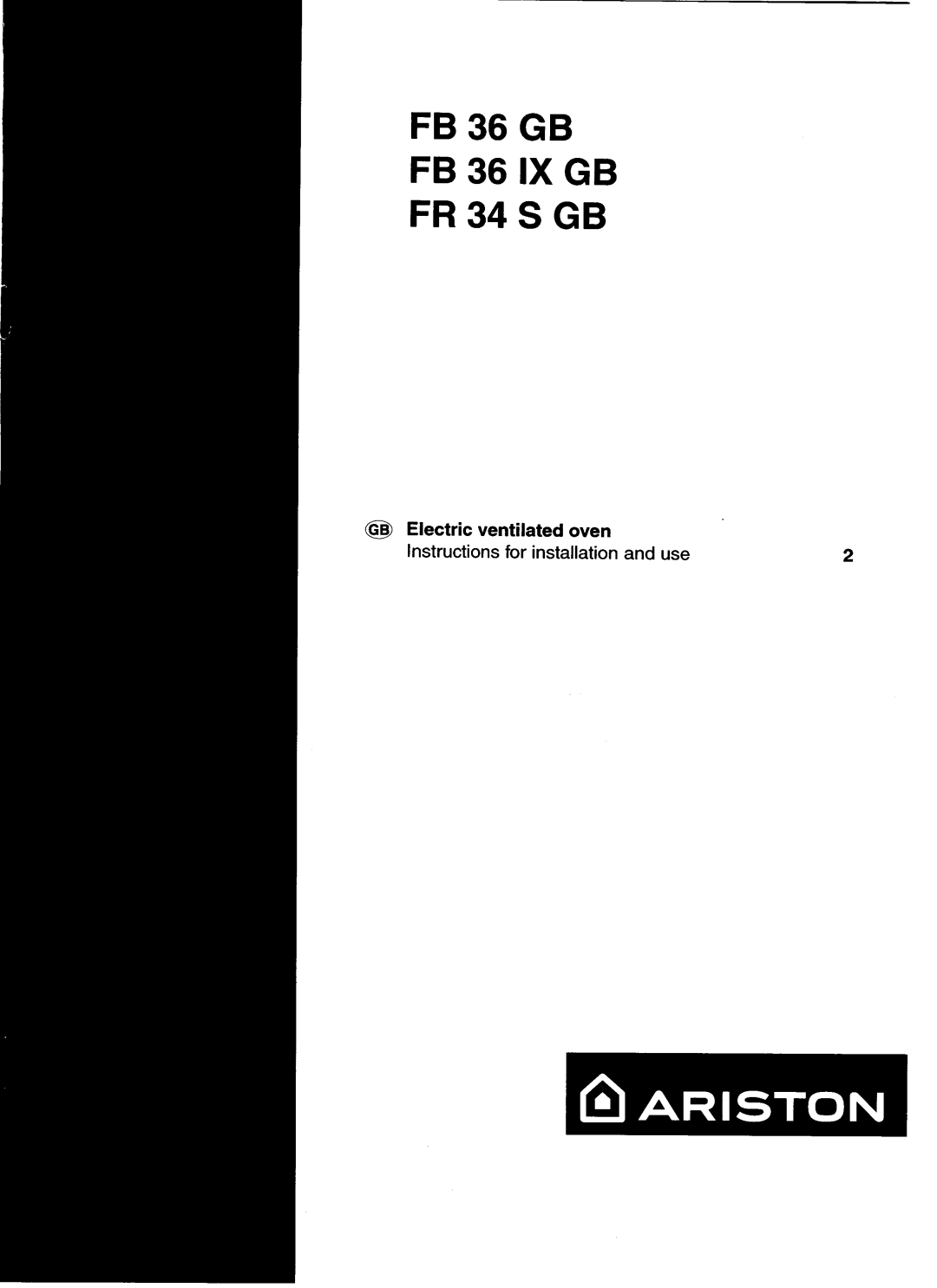 Ariston FR 34 S GB manual 