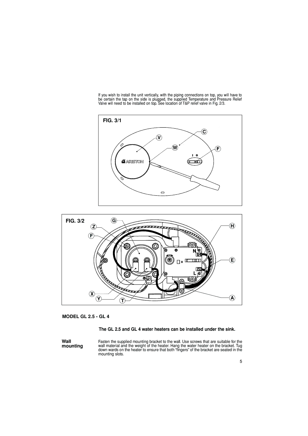 Ariston GL 4, GL 2.5 manual 