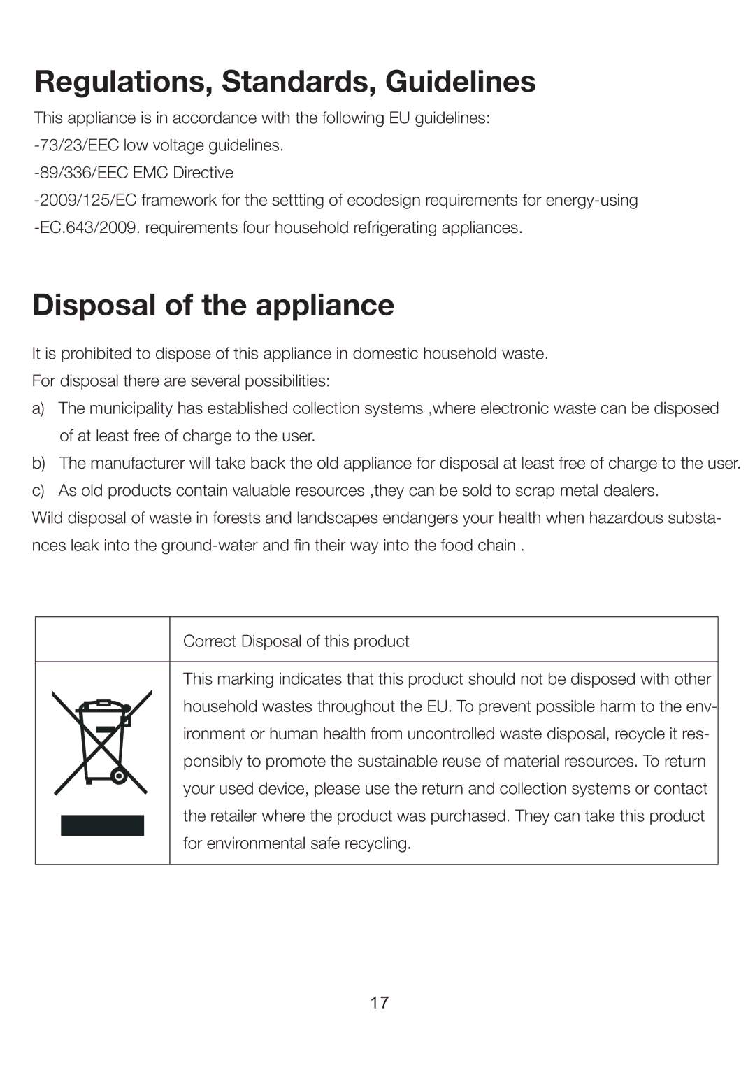 Ariston SD 350 I (FE) manual Regulations, Standards, Guidelines 