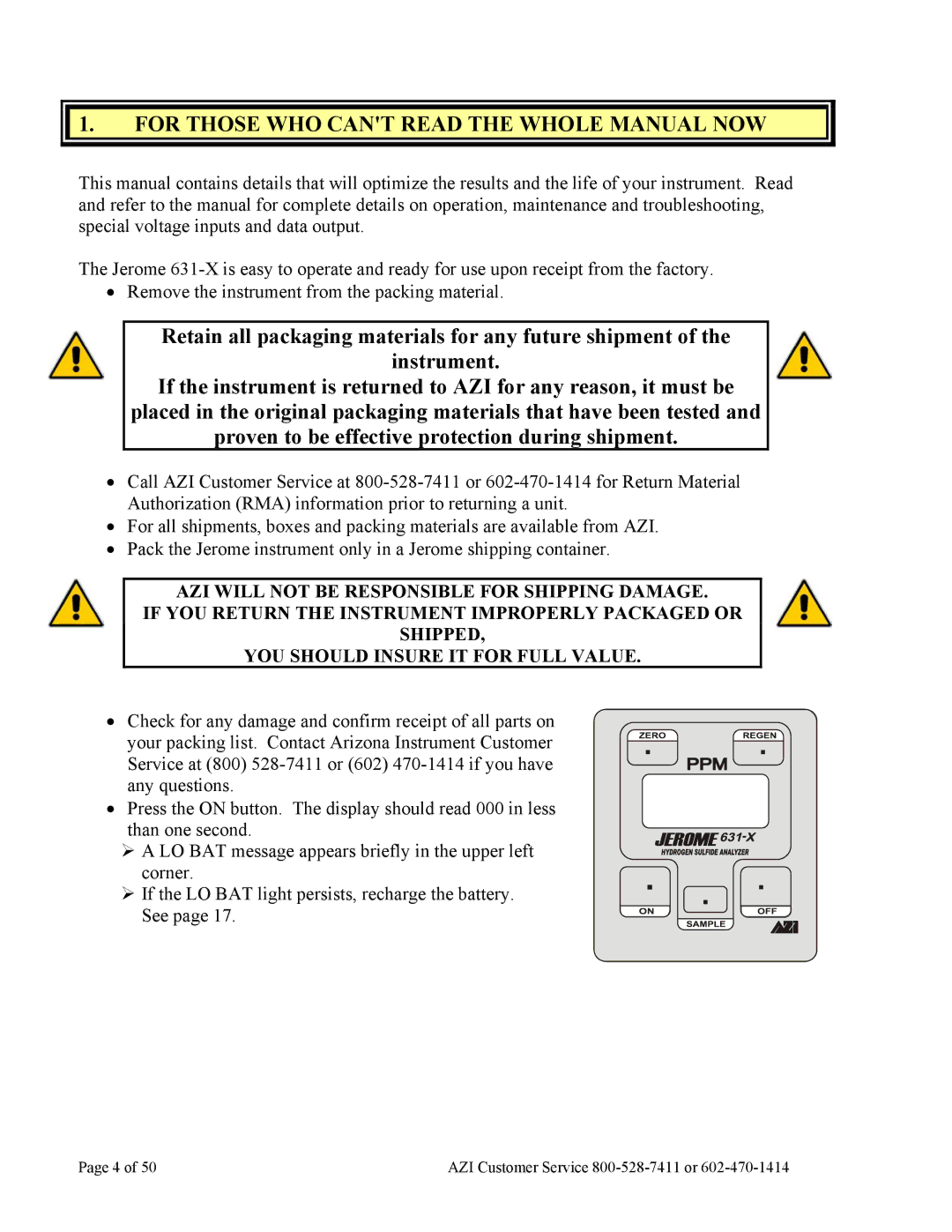 Arizona Jerome 631-X operation manual For Those WHO Cant Read the Whole Manual NOW 