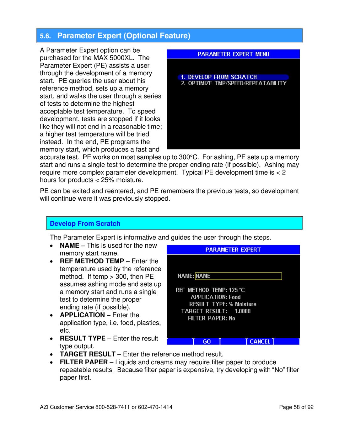 Arizona MAX-5000XL user manual Parameter Expert Optional Feature, Develop From Scratch 