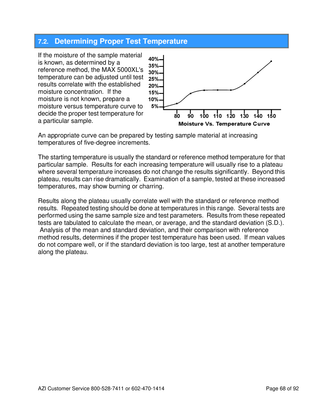 Arizona MAX-5000XL user manual Determining Proper Test Temperature 