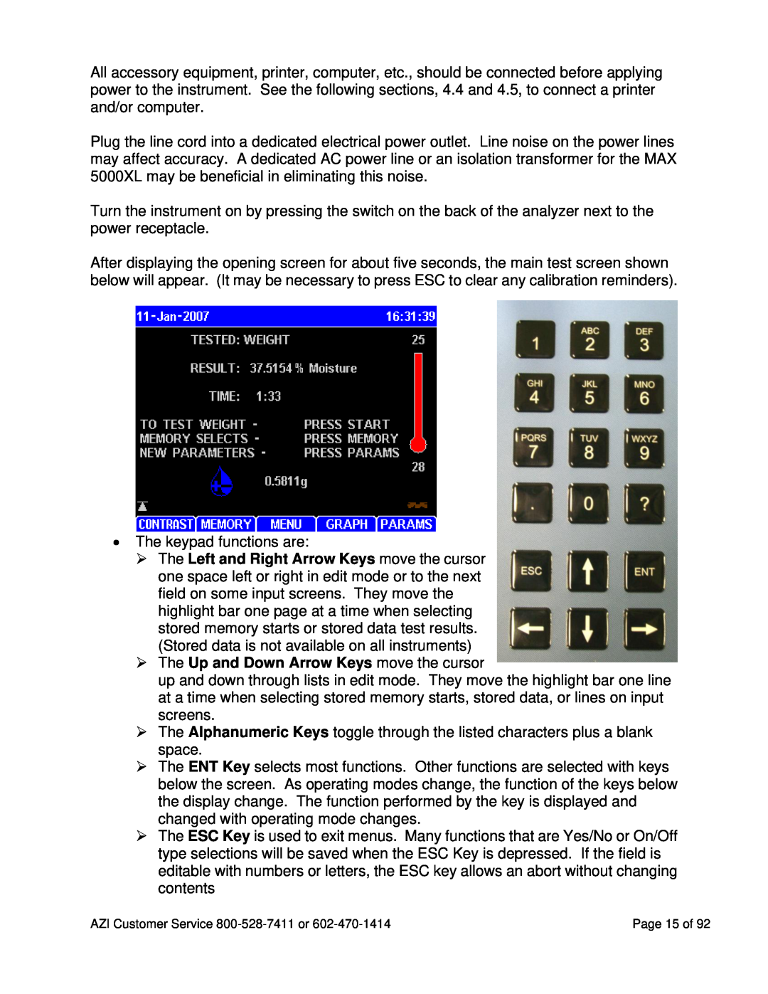Arizona MAX-5000XL user manual  The Up and Down Arrow Keys move the cursor 