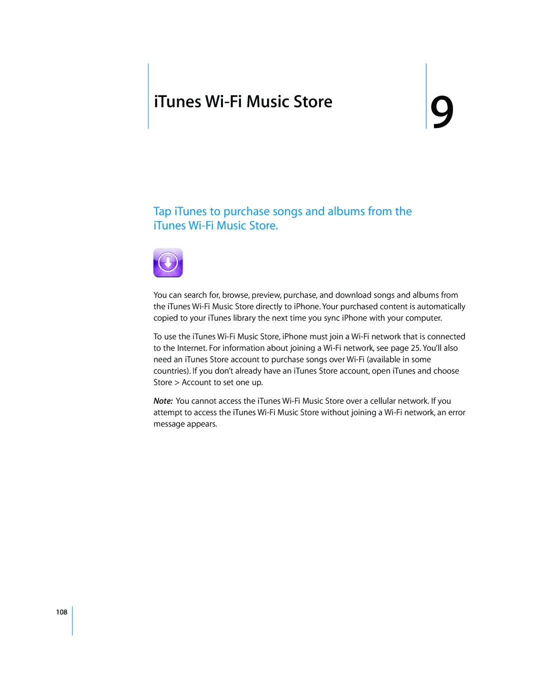 Arkon A1203 manual ITunes Wi-Fi Music Store, 108 