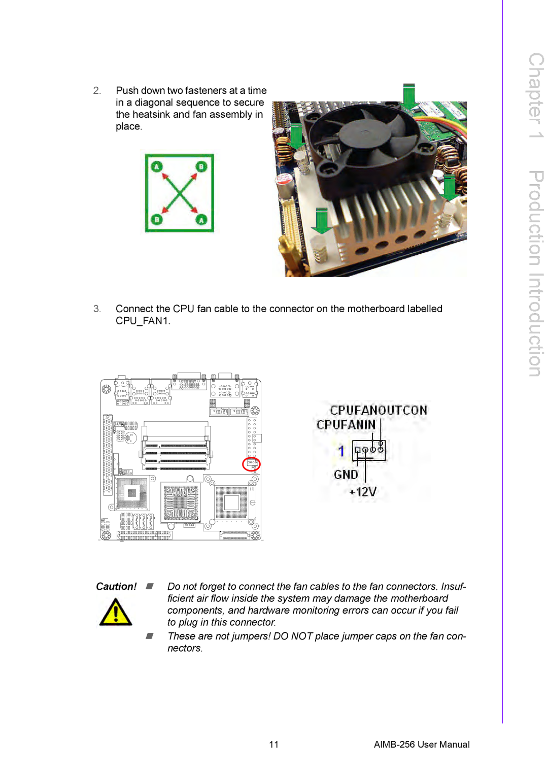 Arkon AIMB-256 user manual Production Introduction 