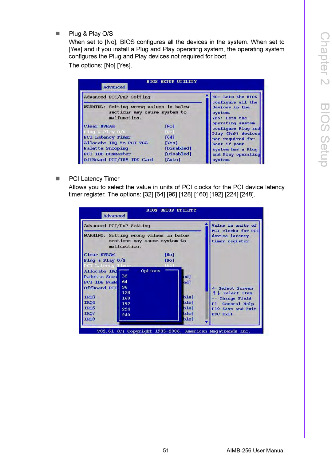 Arkon AIMB-256 user manual Bios Setup 